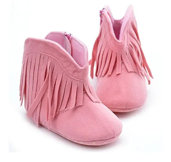 Absolutely Adorable Baby Cowkid Fringed Booties