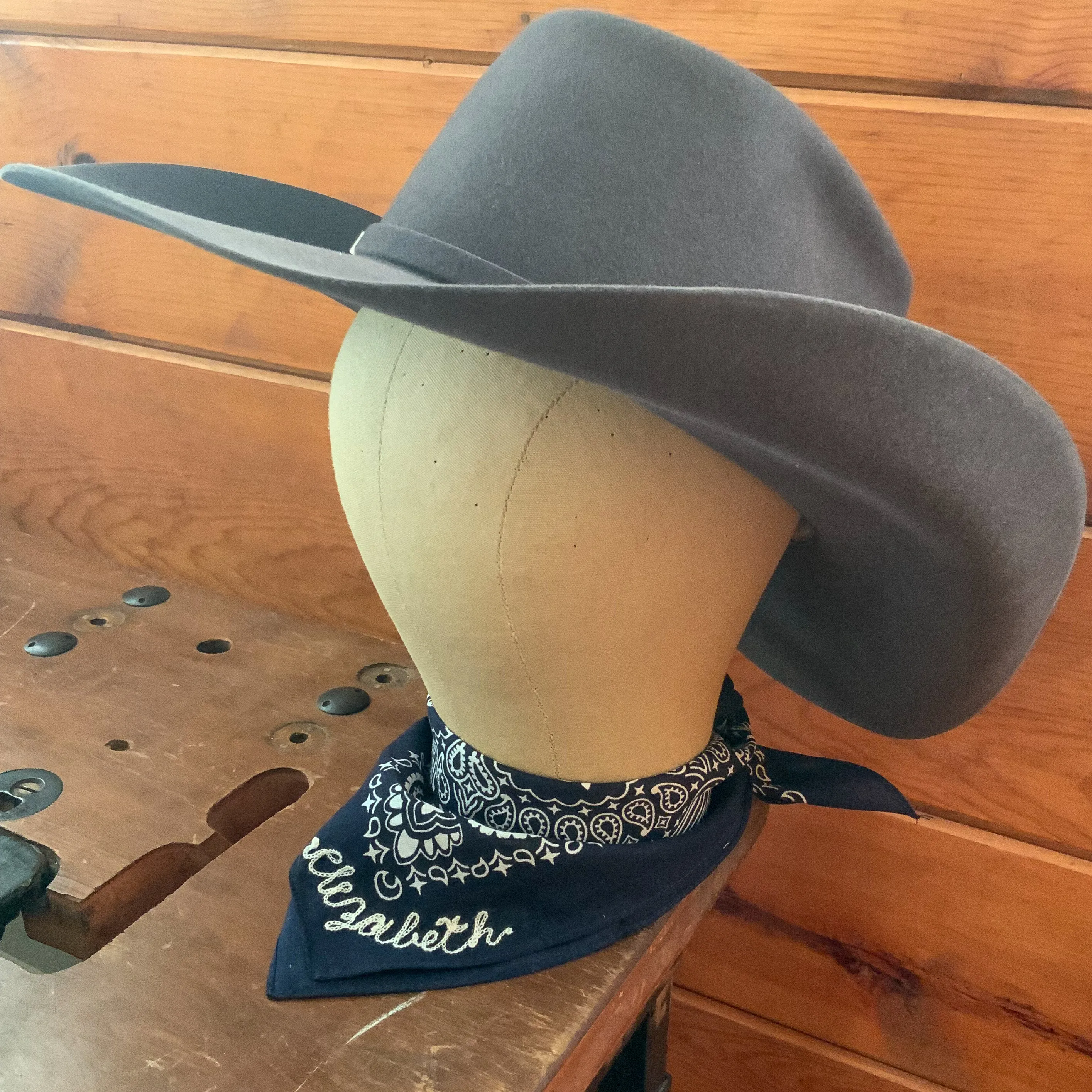 Bandana - Navy - Triangle Fold Word/Phrase