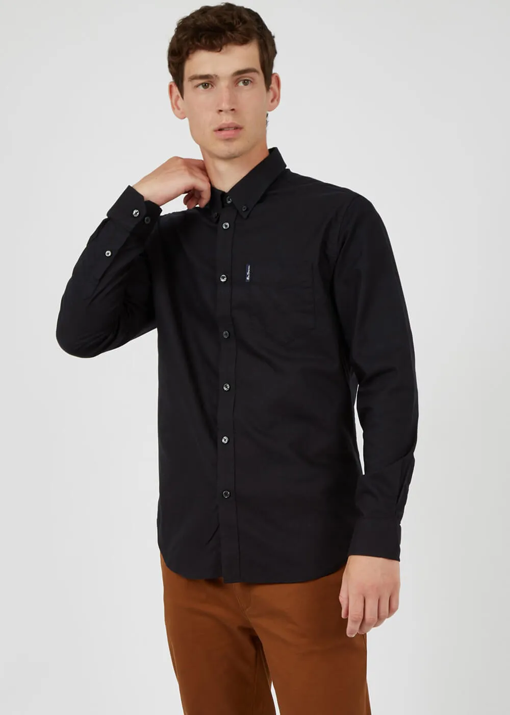 Ben Sherman Organic Oxford Long Sleeve Shirt Black