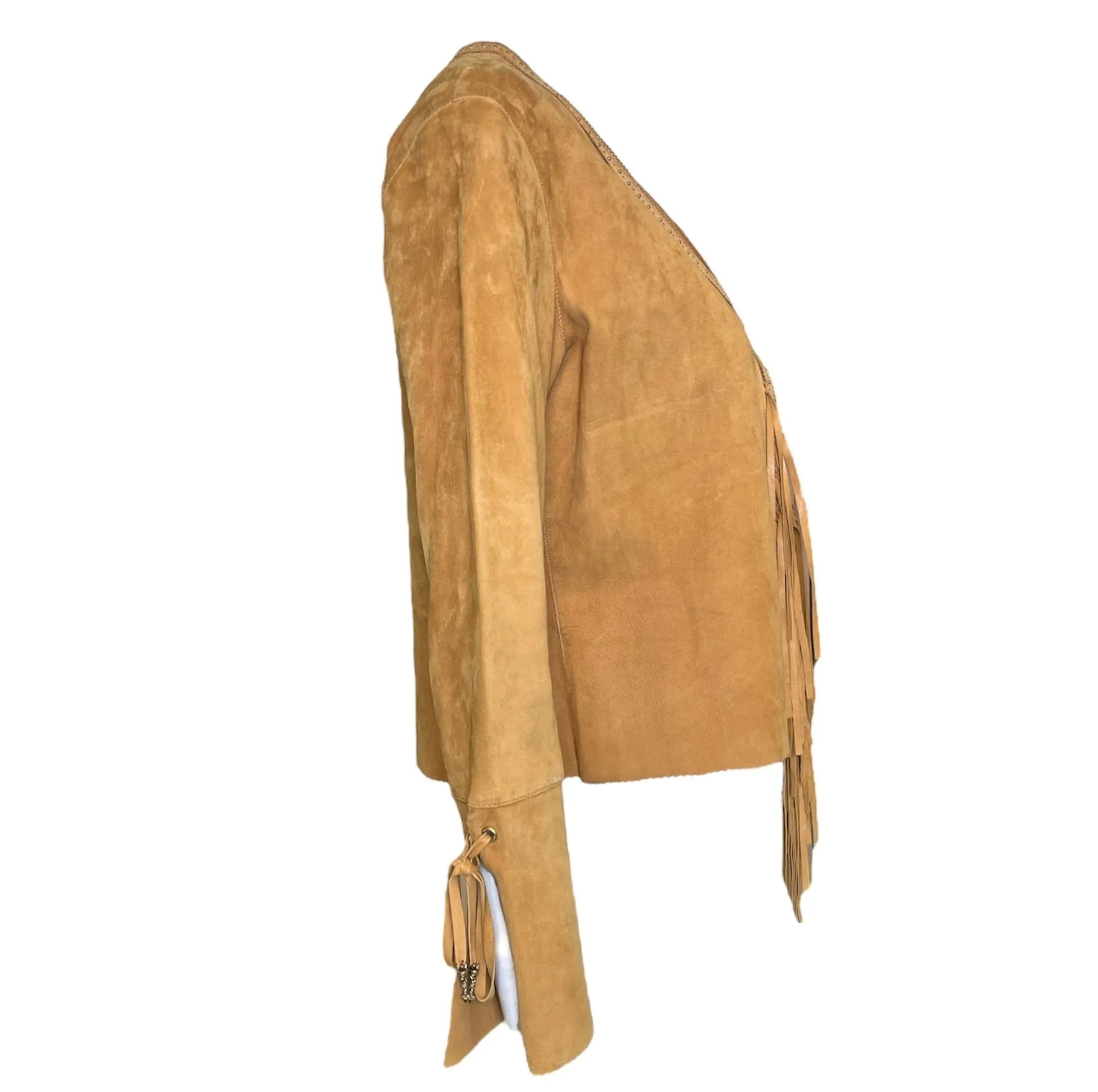 Cavalli 2000s Suede Fringe Jacket with Butterfly Patch