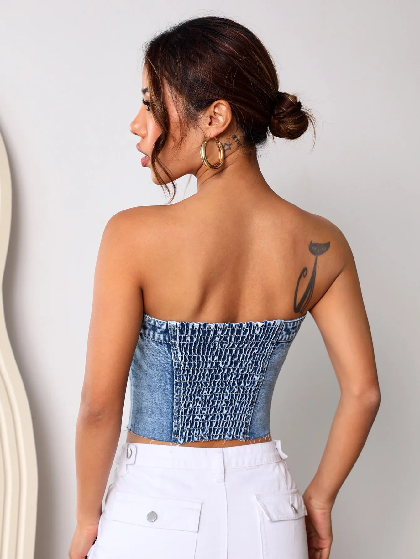 Cosmic Desert Denim Tube Top