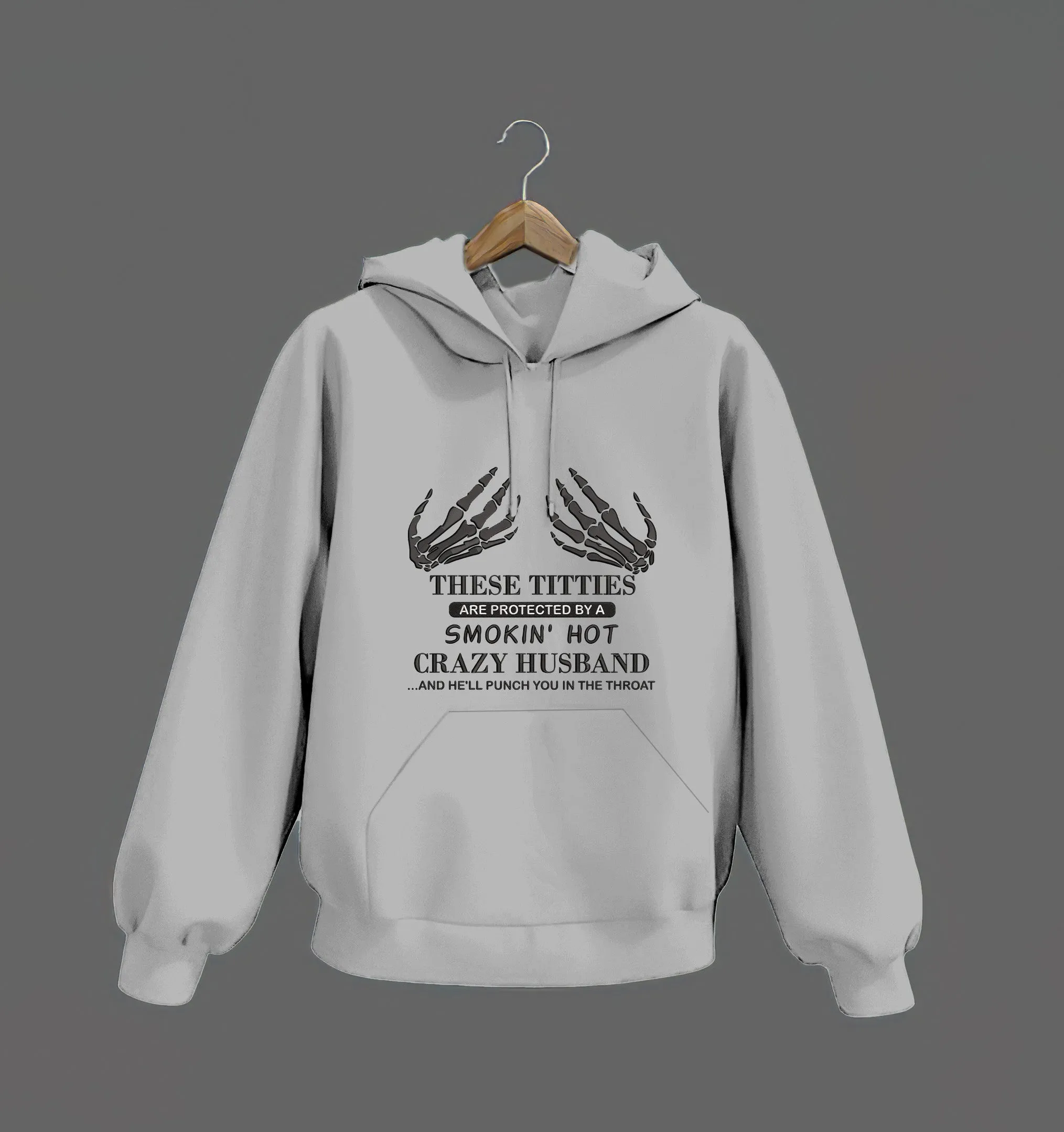 Embroidered Sweatshirt, Hoodie - Crazy Husband