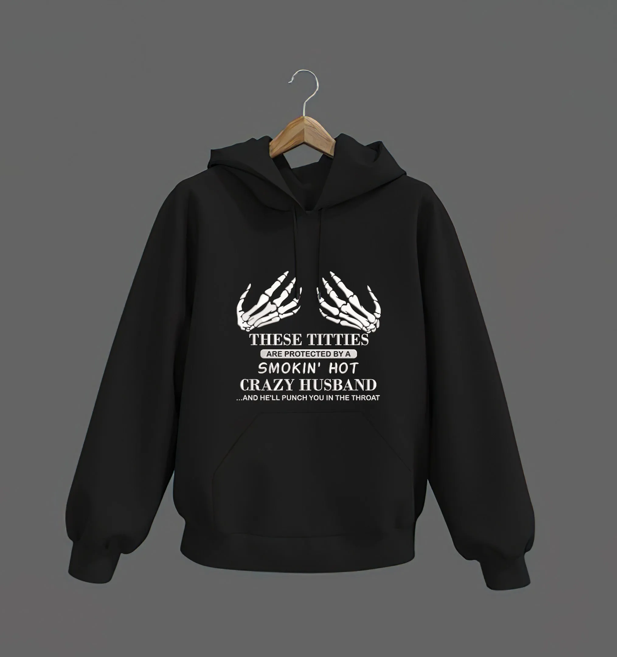 Embroidered Sweatshirt, Hoodie - Crazy Husband