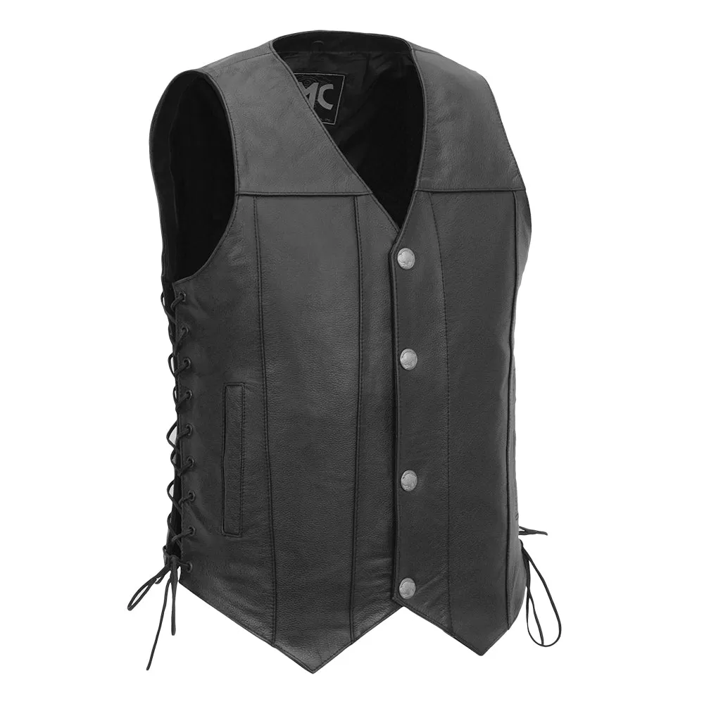 Gun Slinger Men's Motorcycle Western Style Leather Vest - Extreme Biker Leather