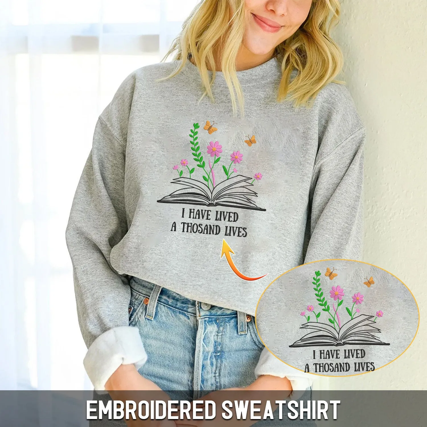 I Have Lived A Thosand Lives Embroidered Hoodie, Sweatshirt