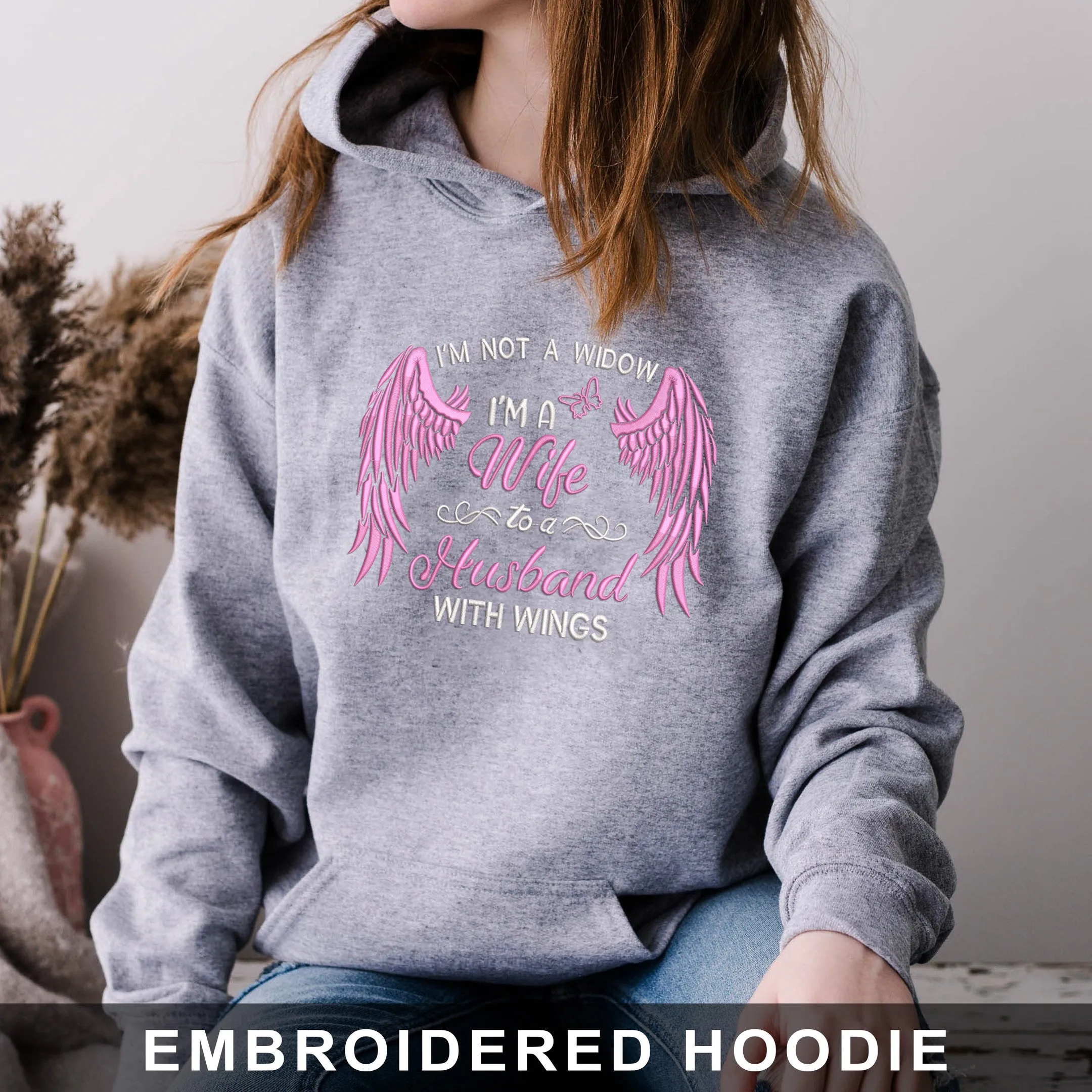 I'm Not A Widow Embroidered Hoodie, Sweatshirt