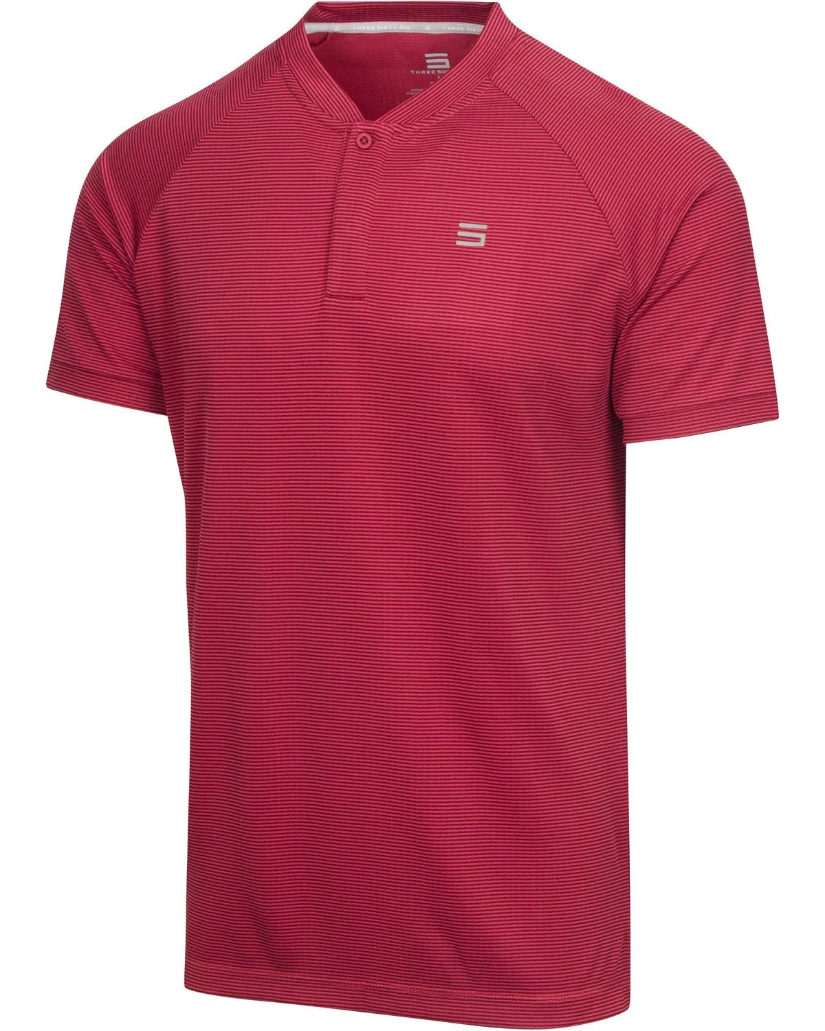 Men's Thin-Striped Collarless Golf Polos