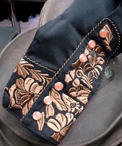 Men's Vintage Western Shirt Collection: Scully Gunfighter Black & Rust