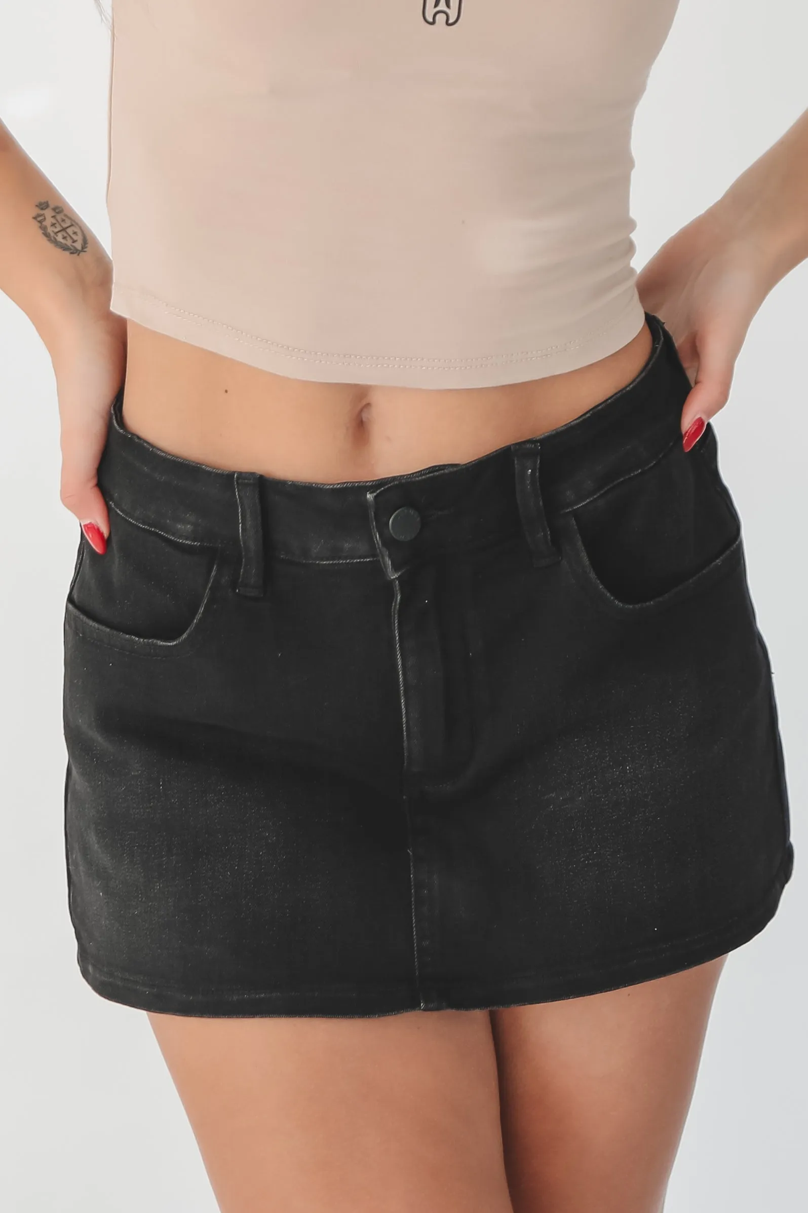 My Very Favorite Outfit Black Denim Skort