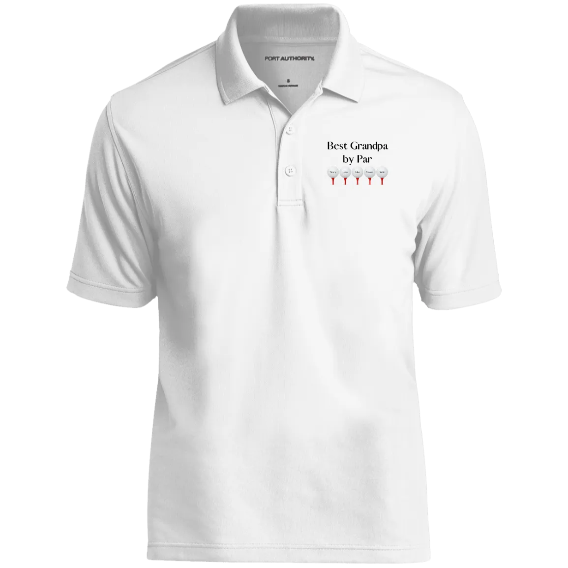Personalize Best Dad / Grandpa by Par Dry Zone UV Micro-Mesh Polo in White