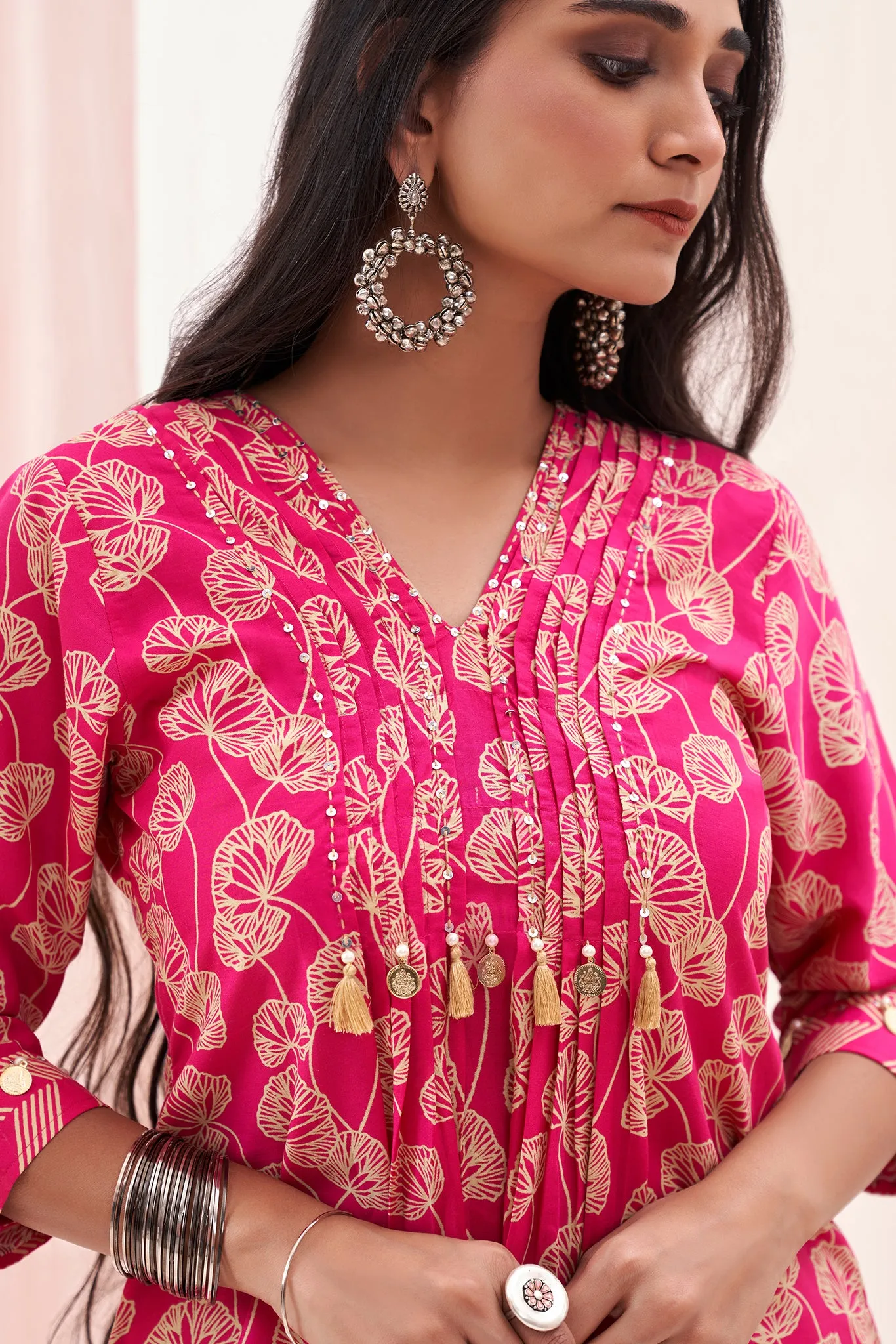 Pink Printed Tencel Co-ords