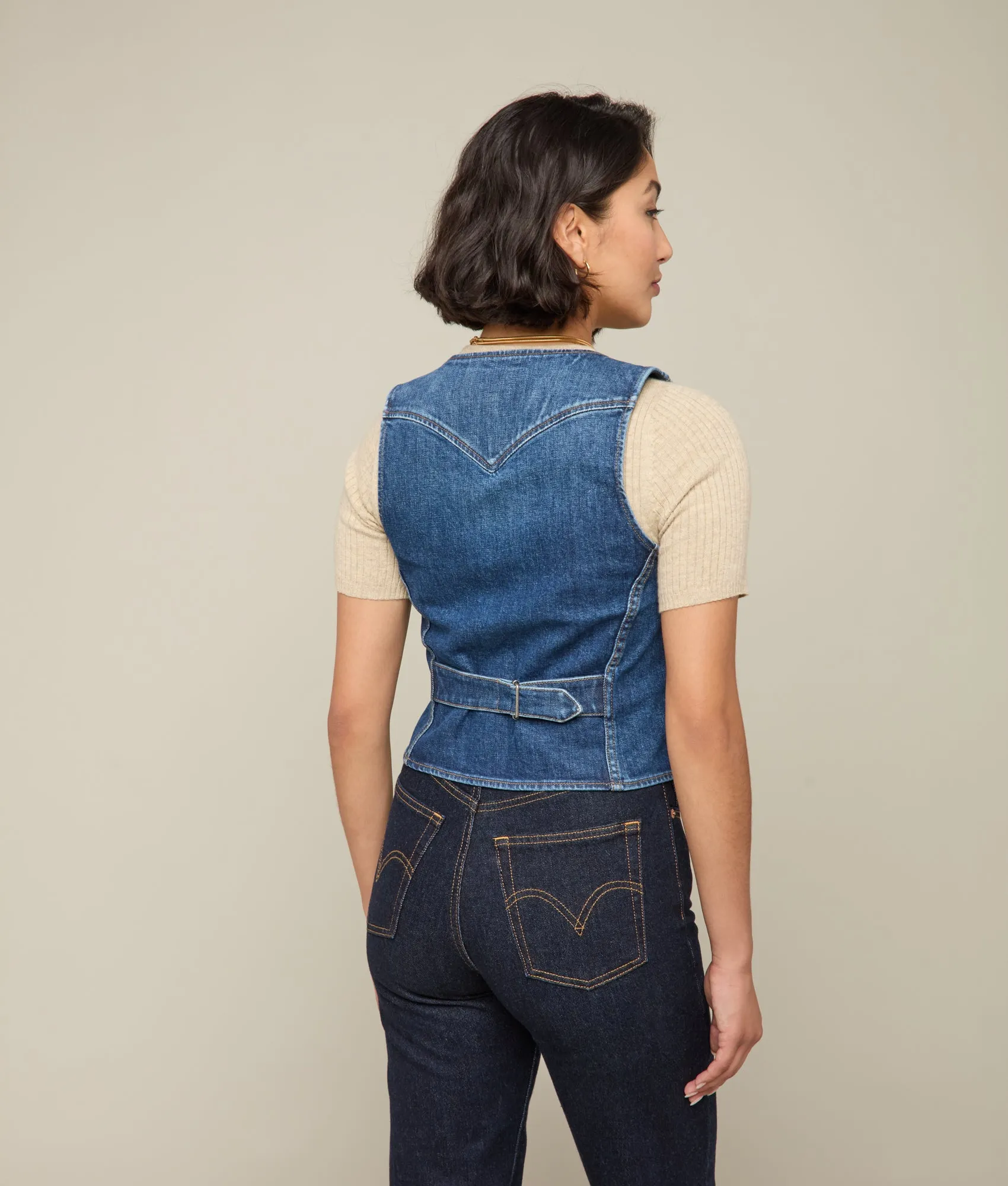 Riley Denim Vest :: Summer Moon