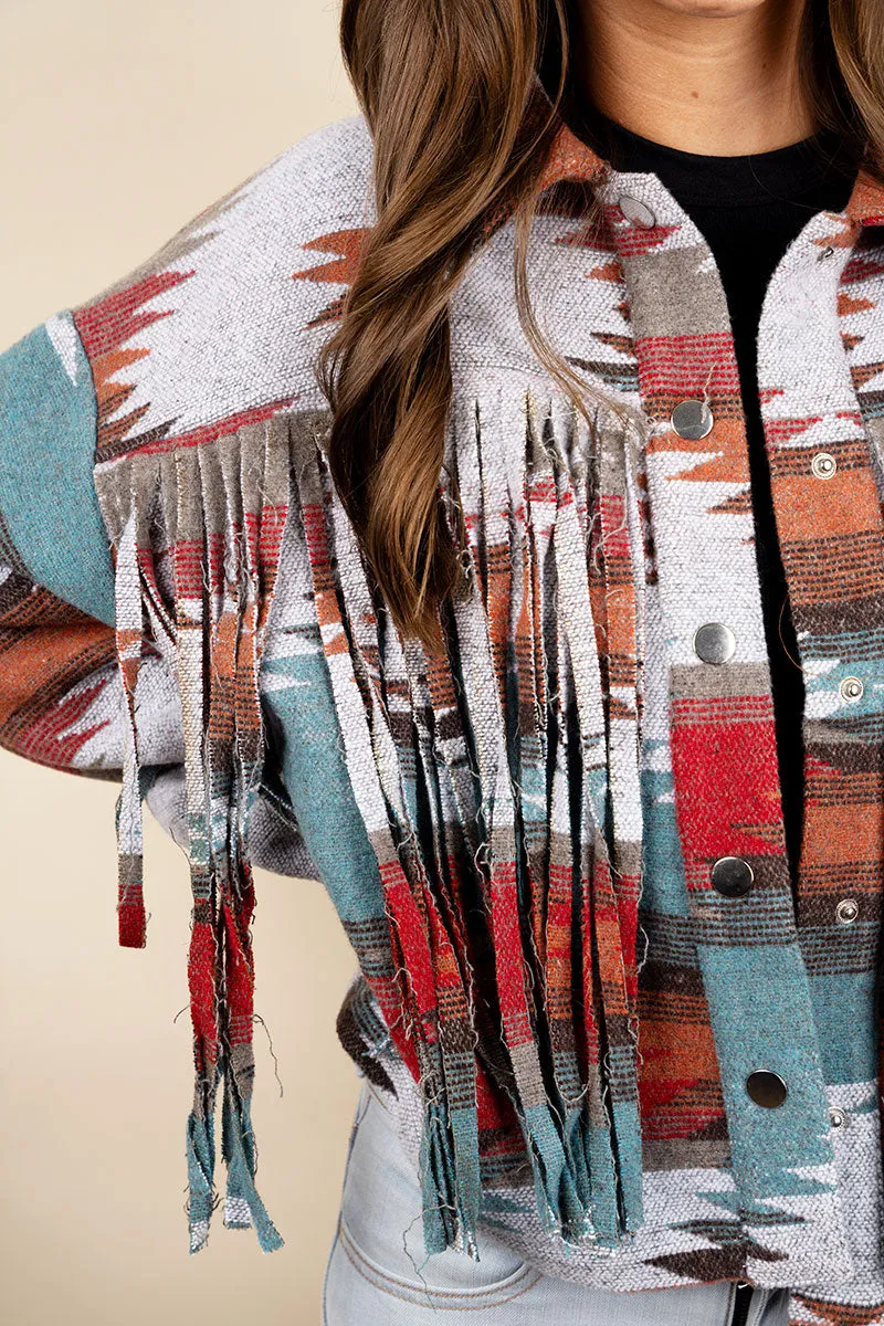 Rio Ridge Fringed Cropped Shacket