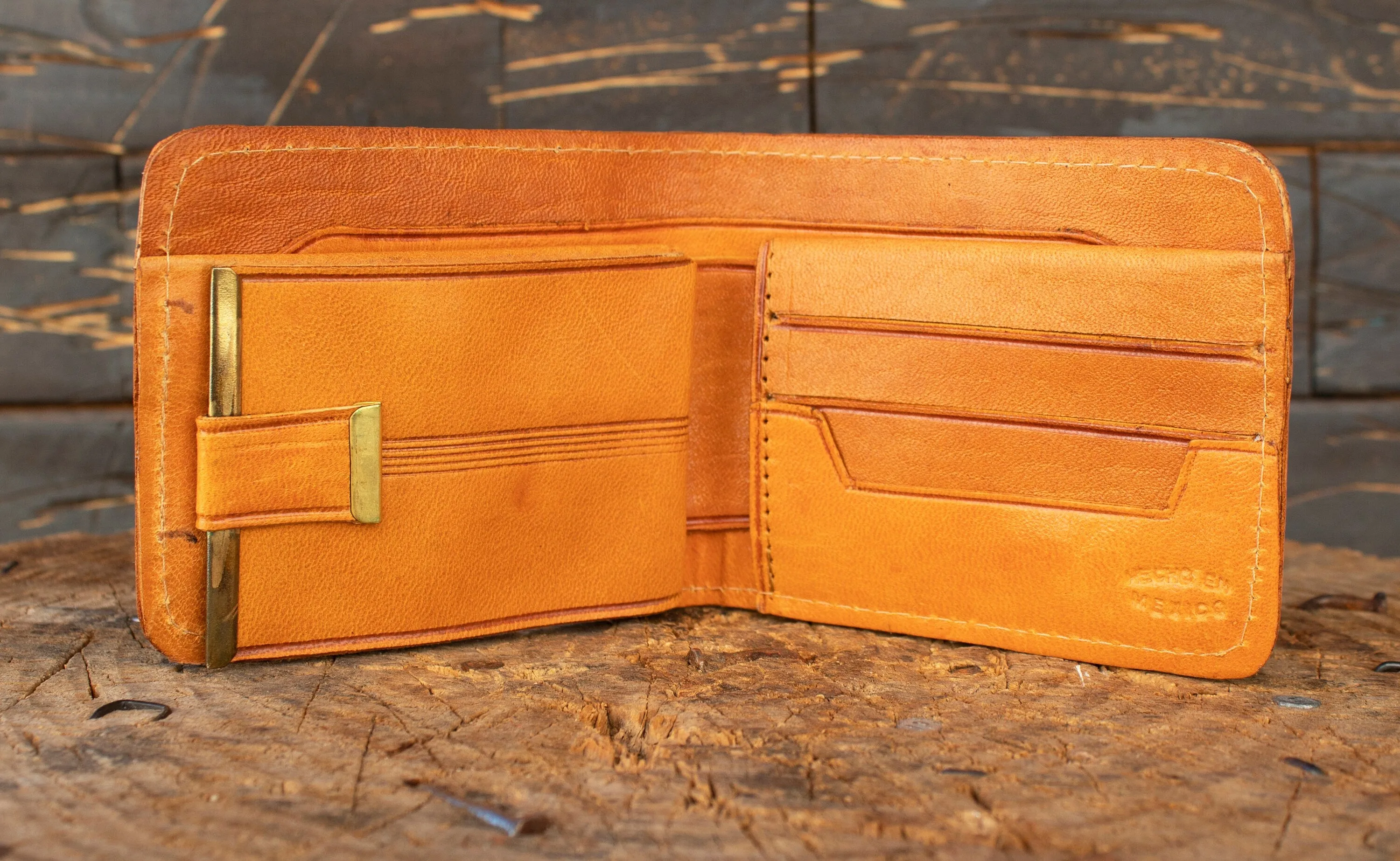 ROOSTER gallo WESTERN EMBROIDERED leather bi fold wallet