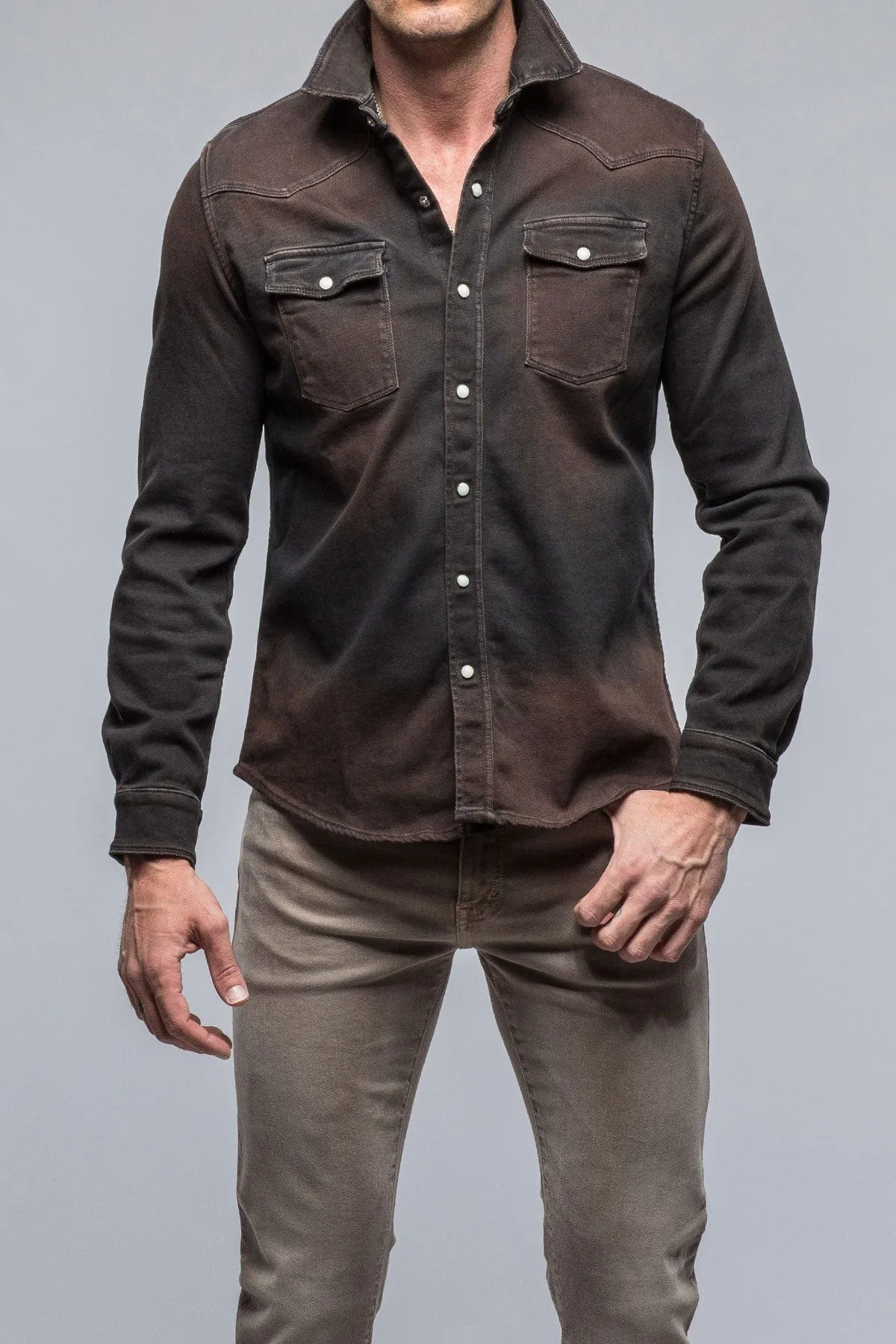 Roper Over-Dyed Western Snap Shirt In Wenge