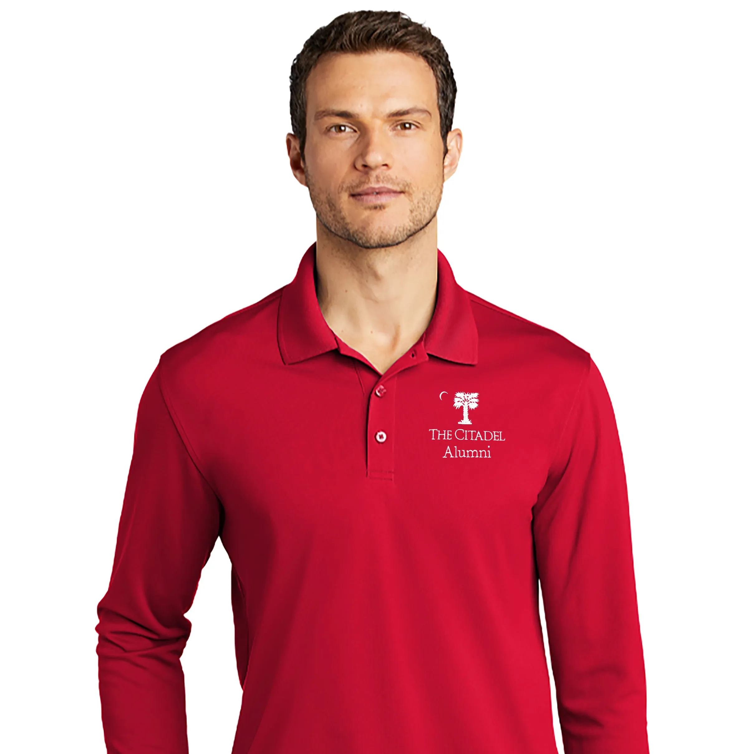 The Citadel, Big Red Alumni, UV Micro-Mesh Long Sleeve Polo Shirt