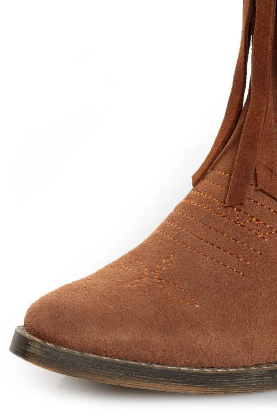 Very Volatile | Hillside Fringe Cowgirl Boots Tan