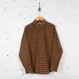 Vintage Corduroy Checked Shirt - Brown - M