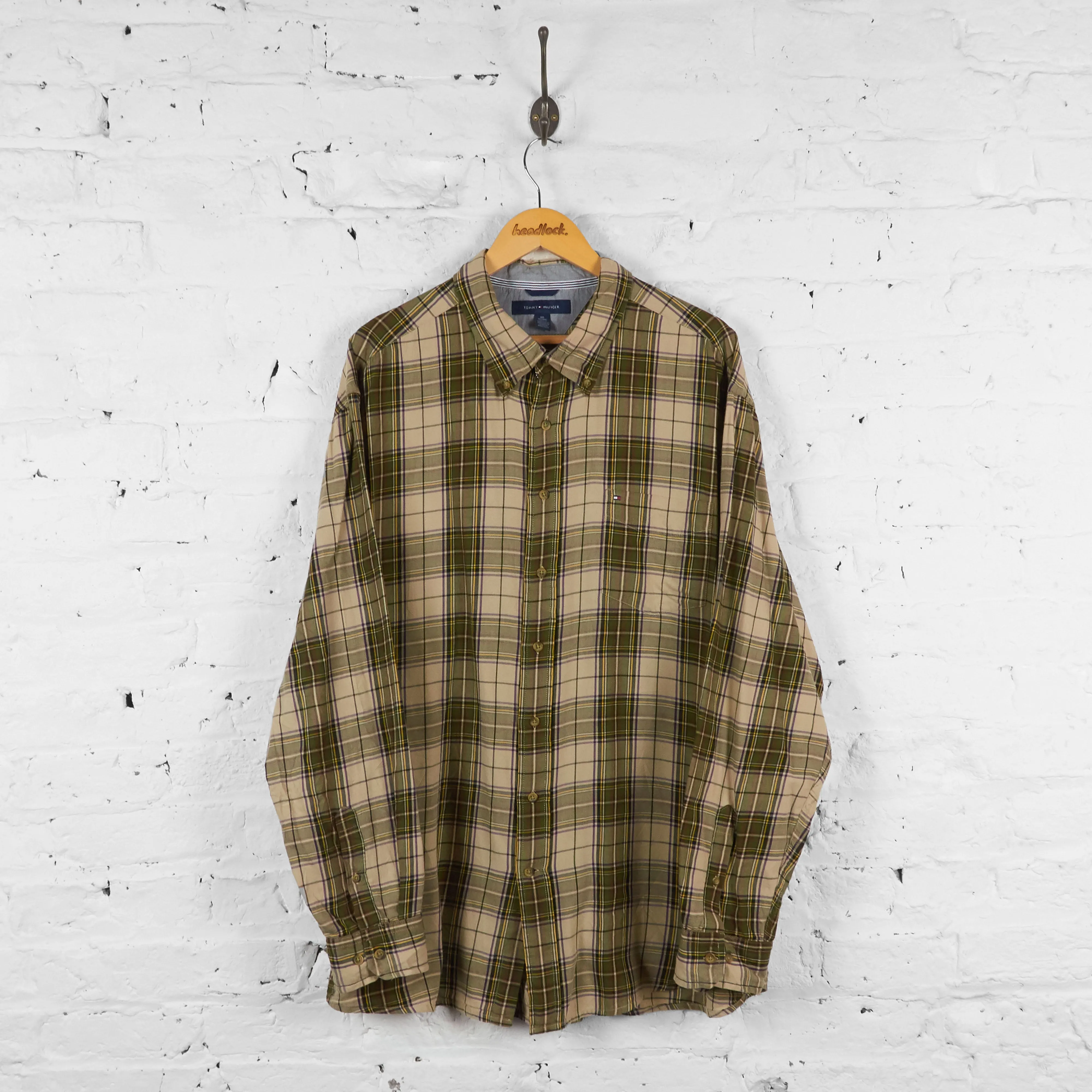 Vintage Tommy Hilfiger Checked Shirt - Brown - XXL