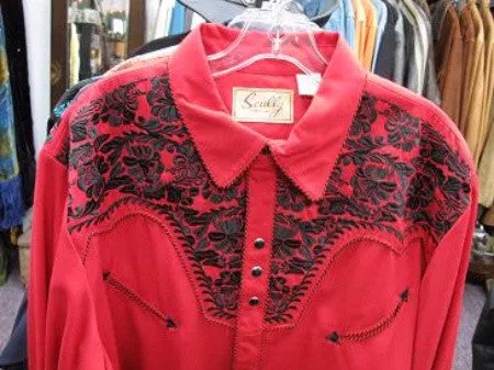 Vintage Western Shirt Collection: Scully Gunfighter Red & Black