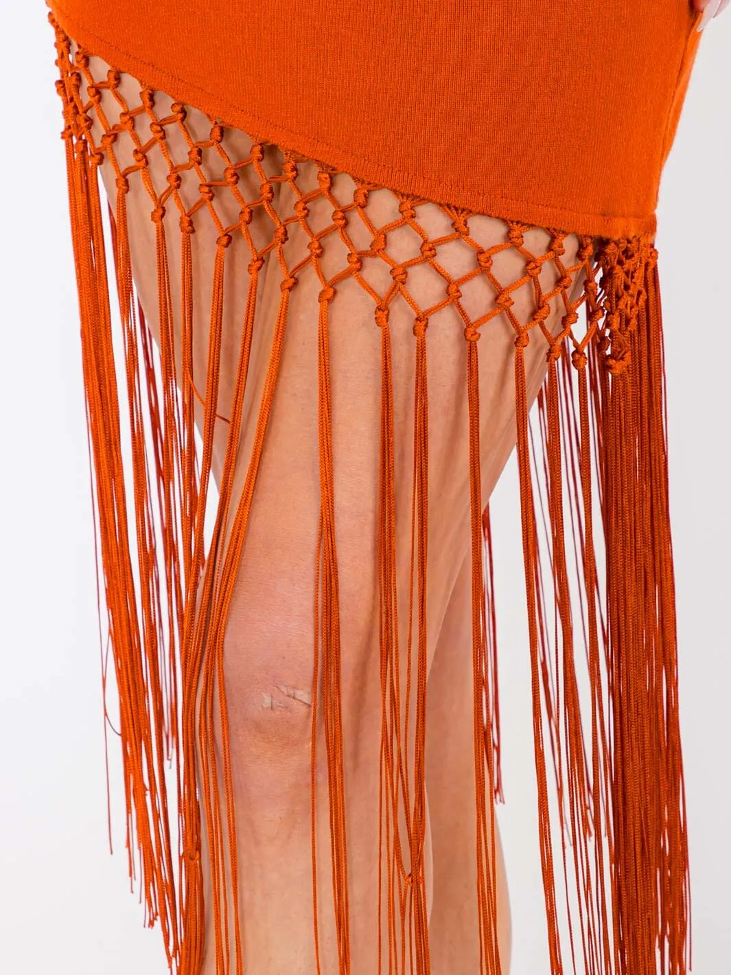 WOMEN'S CROP TOP & ELASTIC WAIST SKIRT FRINGE 2PC. SET