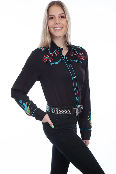 Women's Vintage Western Shirt Collection: Scully Embroidered Southwest Design